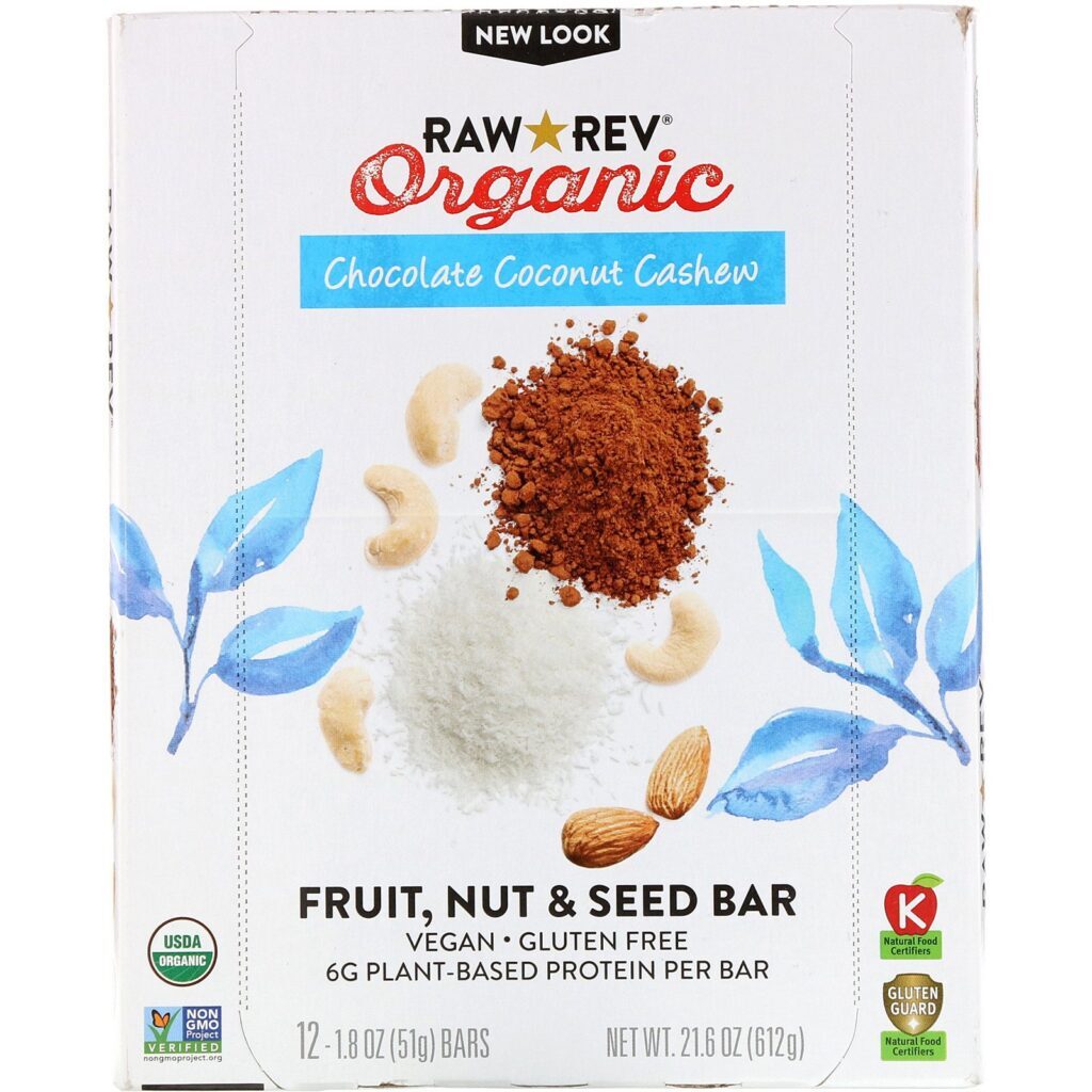 Raw Rev, Orgânicas, Chocolate Bliss de coco, 12 barras, 1,8 oz (51 g) Cada - Imagem 2