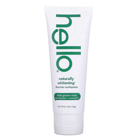 Hello, Creme dental para branqueamento natural, com flúor, Menta da fazenda, 4,7 oz (133 g)