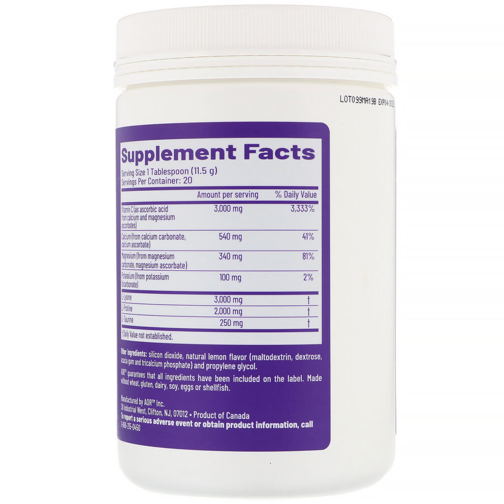 Advanced Orthomolecular Research AOR, Ortho C+ , Lemon , 8.47 oz (240 g) - Imagem 2