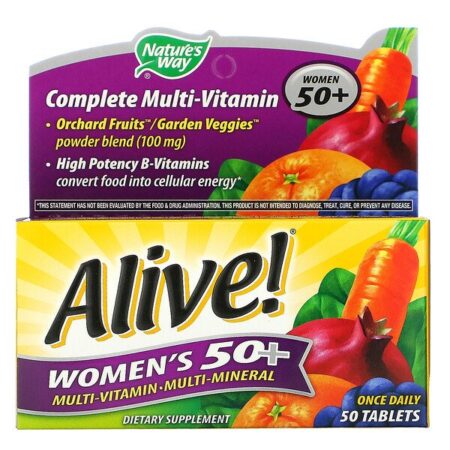 Nature's Way, Alive! Multivitamínico Completo para Mulheres Acima dos 50, 50 Comprimidos