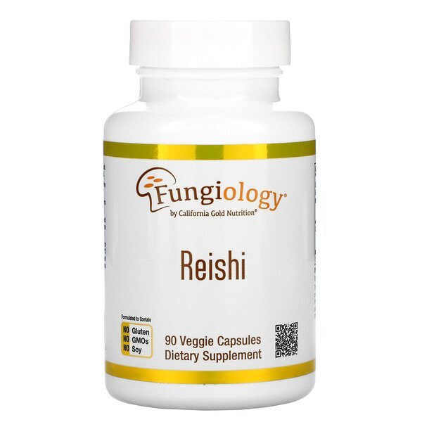 California Gold Nutrition, Reishi (Ganoderma Lucidum), Espectro Completo, Orgânico Certificado, Suporte Celular, 90 Plantcaps
