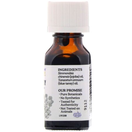 Aura Cacia, Óleo Essencial Puro em Óleo de Jojoba, Tanaceto Azul, 0,5 fl oz (15 ml) - Imagem 2