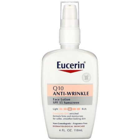 Eucerin, Q10 Loção Anti-Idade Pele Sensível, Protetor Solar SPF 15 , 4 fl oz (118 ml)