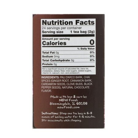 Now Foods, Real Tea, Pau D'Arco, Sem Cafeína, 24 Saquinhos de Chá, 48 g (1,7 oz) - Imagem 2