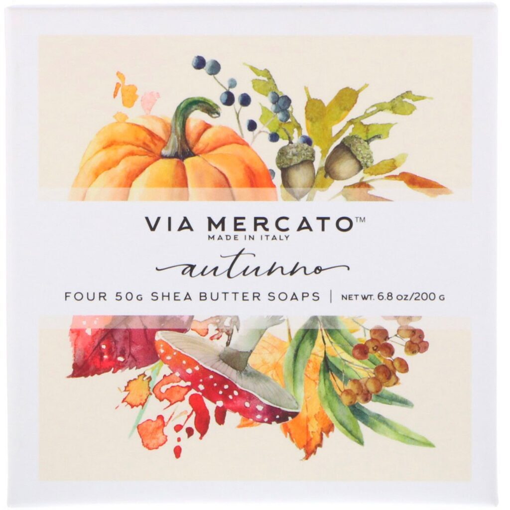 European Soaps, Via Mercato, Natale, Kit de Sabonetes de Manteiga de Karité, 4 Sabonetes, 50 g Cada - Imagem 4