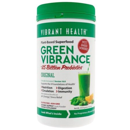 Vibrant Health, Green Vibrance +25 Billion Probiotics, Version 16.0, 12.5 oz (354.9 g)