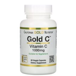 California Gold Nutrition, Gold C, Vitamina C, 1.000 mg, 60 Cápsulas Vegetais