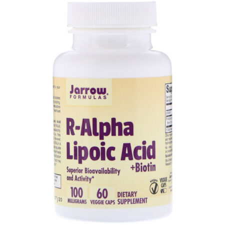 Jarrow Formulas, R-Alpha Lipoic Acid + Biotin, 60 Cápsulas Vegetais