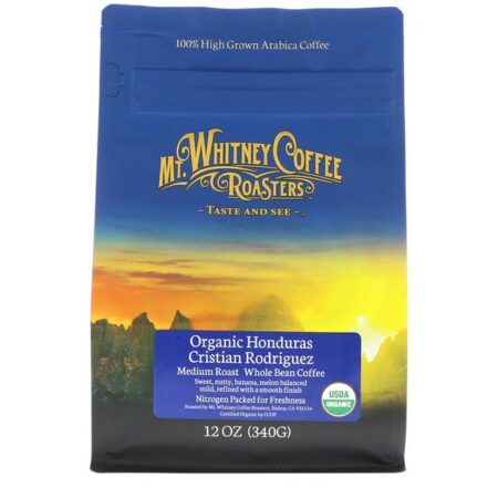 Mt. Whitney Coffee Roasters, Café Orgânico Cristian Rodriguez de Honduras, Grãos Inteiros de Café, 12 oz (340 g)