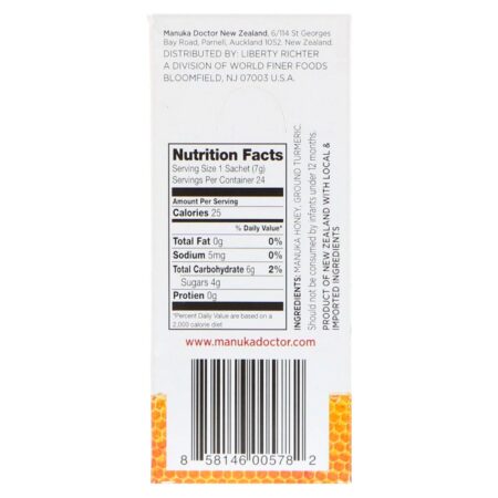 Manuka Doctor, Fusion 20+ Manuka Honey, Turmeric, 24 Sachets, 0.25 oz (7 g) Each - Image 3