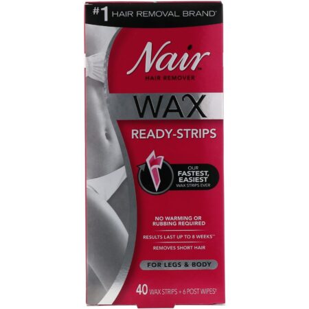 Nair, Removedor de Pelos, Folhas de Cera Prontas para a Aplicação, Para Pernas e Corpo, 40 Folhas de Cera + 6 Lenços para Limpeza Posterior - Image 2