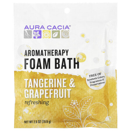 Aura Cacia, Banho de Espuma de Aromaterapia, Tangerina Refrescante & Toranja, 2.5 oz (70,9 g)