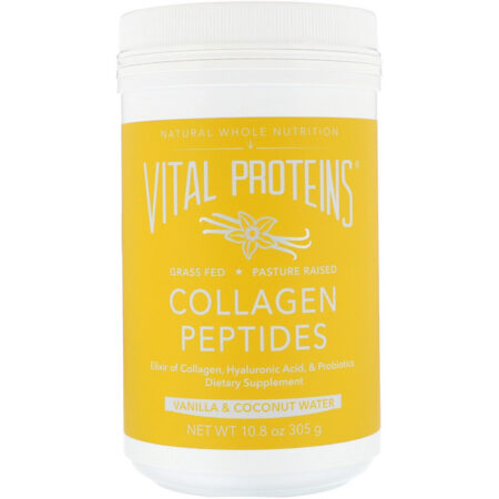 Vital Proteins, Peptídeos de Colágeno, Baunilha e Água de Coco, 305 g