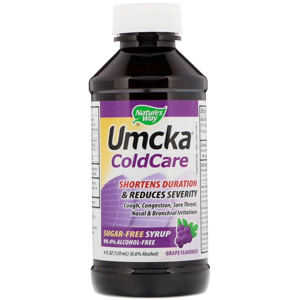 Nature's Way, Umcka, ColdCare, Xarope Calmante, Sem Açúcar, Sabor Uva, 120 ml (4 oz) - Imagem 4