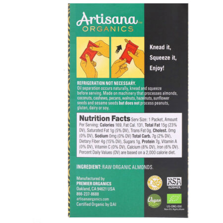 Artisana, Manteiga Pura de Amêndoa, 10 Sachês, 1.06 oz (30,05 g) Cada - Image 3