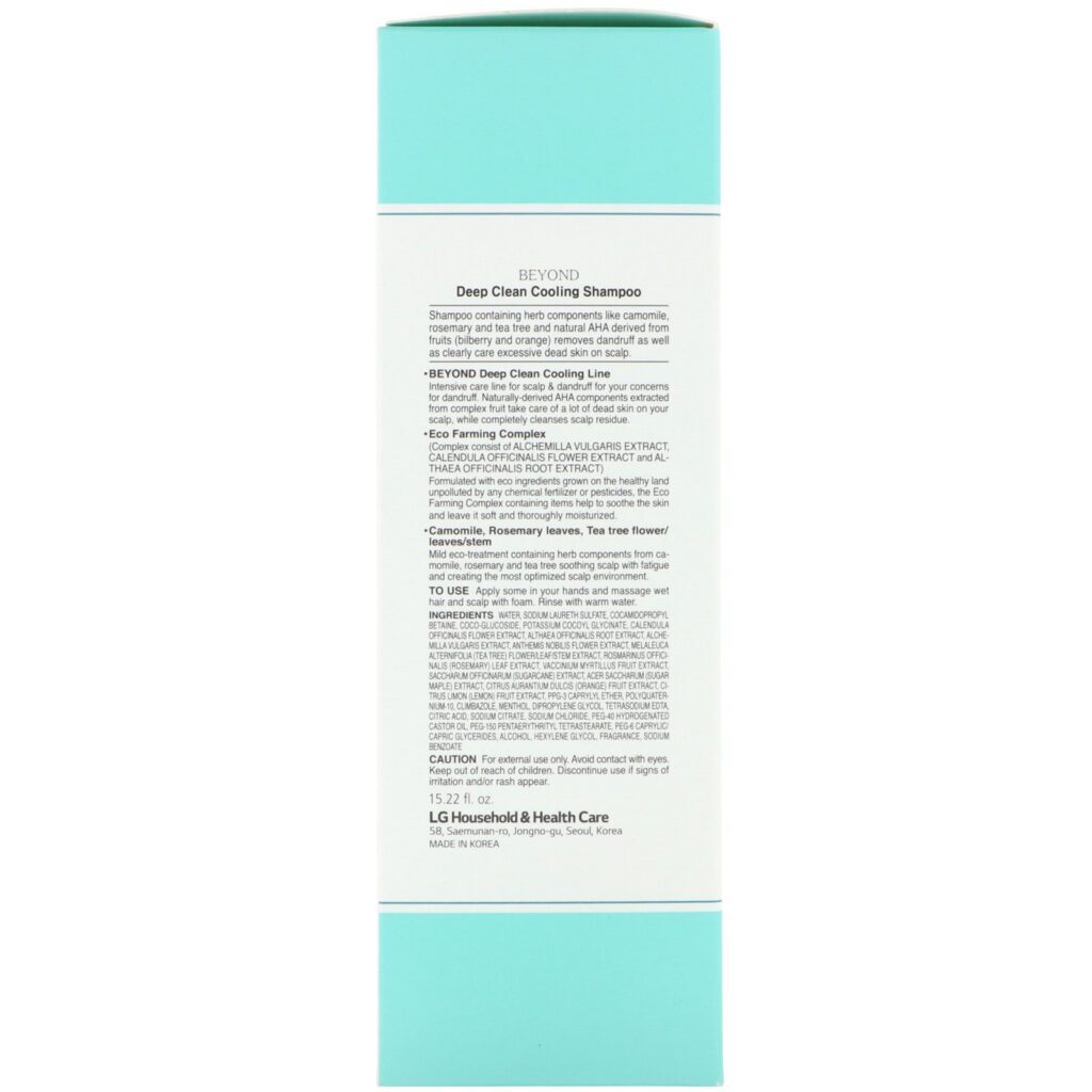 Beyond, Shampoo Refrescante para Limpeza Profunda, Proteção Anticaspa, 15,22 fl oz (450 ml) - Imagem 3