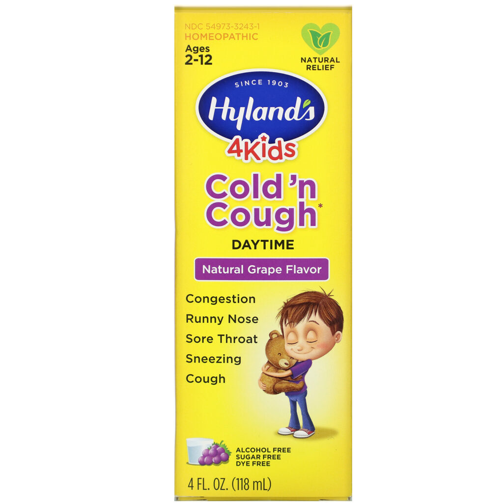 Hyland's, 4 Kids, Daytime Cold 'n Cough, Ages 2-12, Natural Grape Flavor, 4 fl oz (118 ml) - Imagem 2
