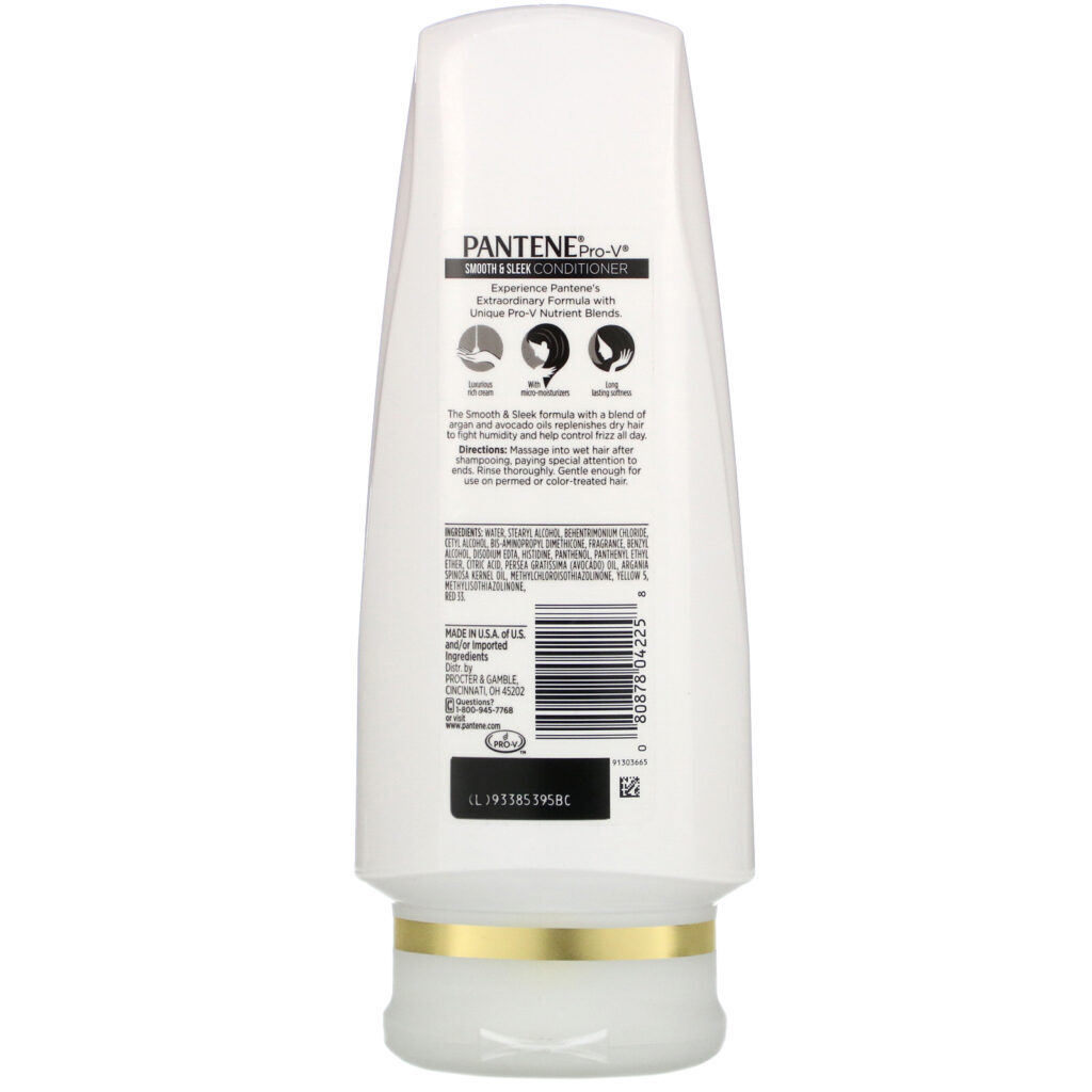 Pantene, Pro-V, Smooth & Sleek Conditioner, 12 fl oz (355 ml) - Imagem 2