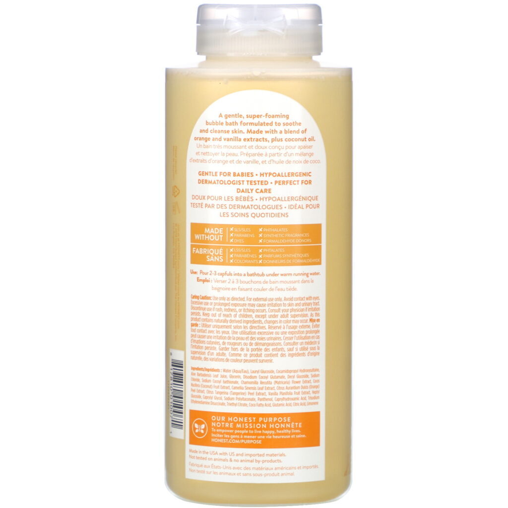 The Honest Company, Everyday Gentle Bubble Bath, Sweet Orange Vanilla, 12.0 fl oz (355 ml) - Imagem 2