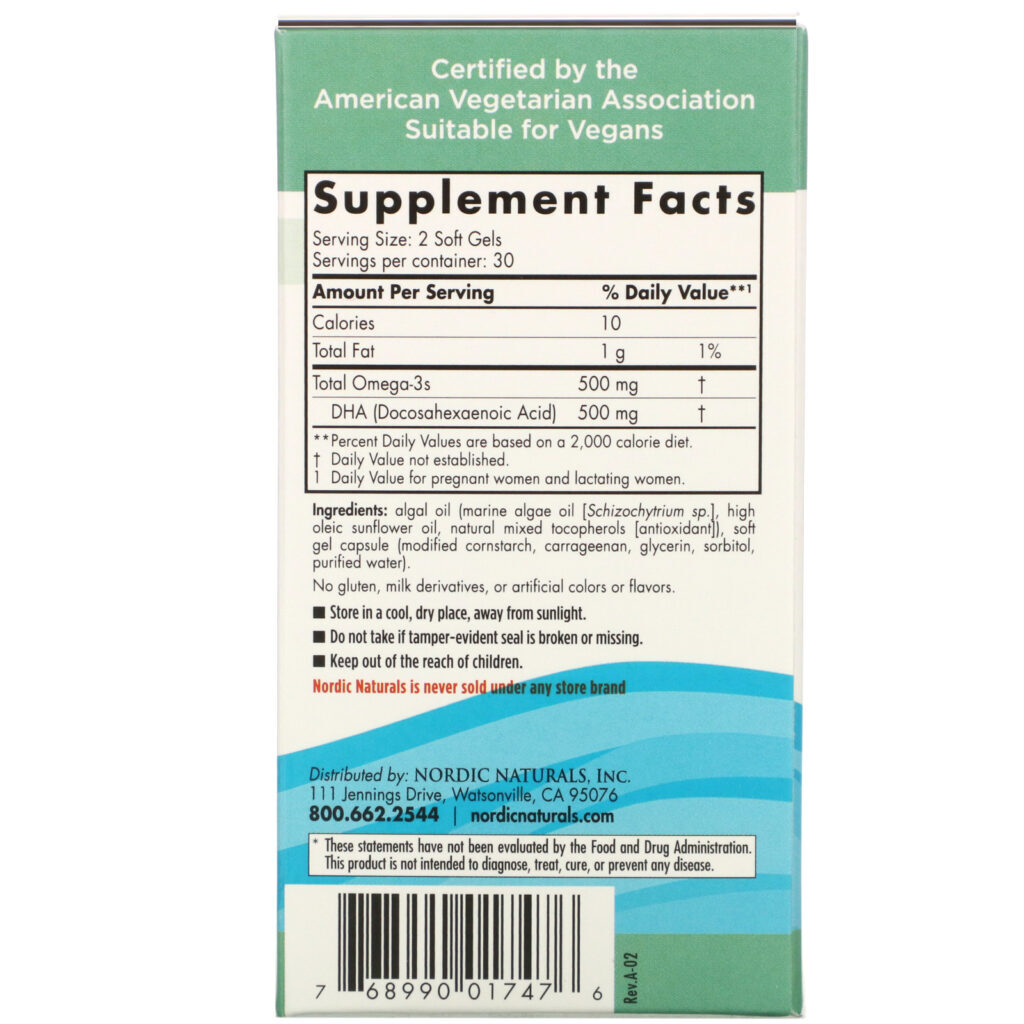 Nordic Naturals, Prenatal DHA, 500 mg, 60 Soft Gels - Imagem 2