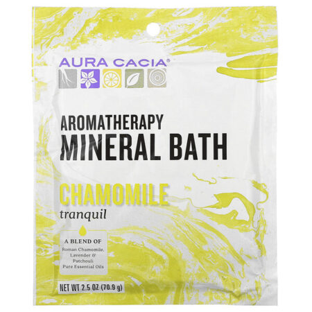 Aura Cacia, Banho Mineral de Aromaterapia, Camomila Tranquila, 2.5 oz (70,9 g)