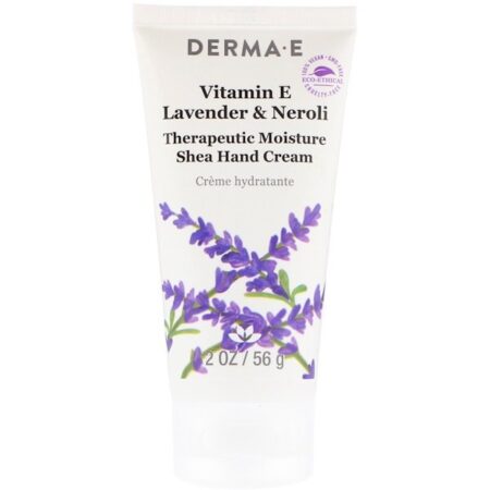 Derma E, Creme Terapêutico de Carité para Hidratação das Mãos, Vitamina E, Lavanda e Neroli, 2 oz (56 g)