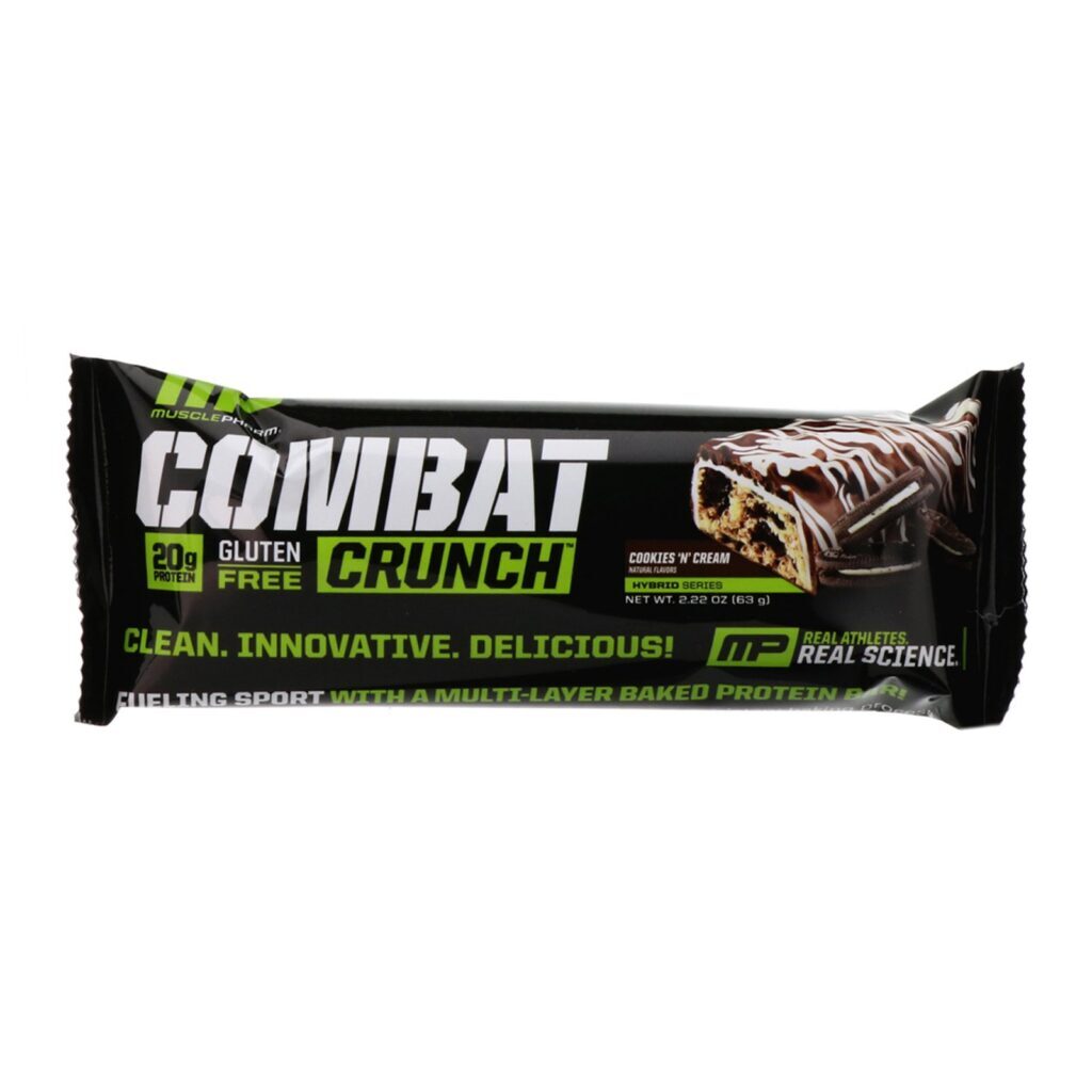 MusclePharm, Combat Crunch, Cookies 'N' Cream, 12 Barras, 63 g (2,22 onças) Cada - Imagem 4