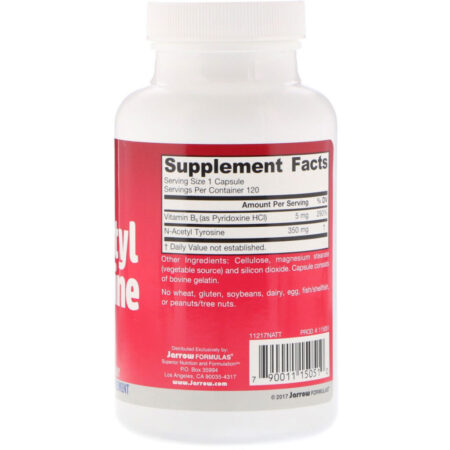 Jarrow Formulas, N-Acetil Tirosina, 350 mg, 120 Cápsulas - Imagem 2