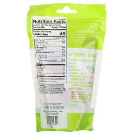 YumEarth, Orgânicos, Pirulitos Azedos, Sabores Variados, 14 Pirulitos, 3 oz (85 g) - Image 2