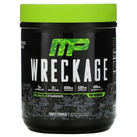 MusclePharm, Wreckage, Pré-Treino, Ponche de Frutas, 357,5 g (12,61 oz)