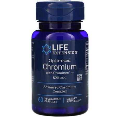 Life Extension, Optimized Chromium with Crominex 3+, 500 mcg, 60 Vegetarian Capsules