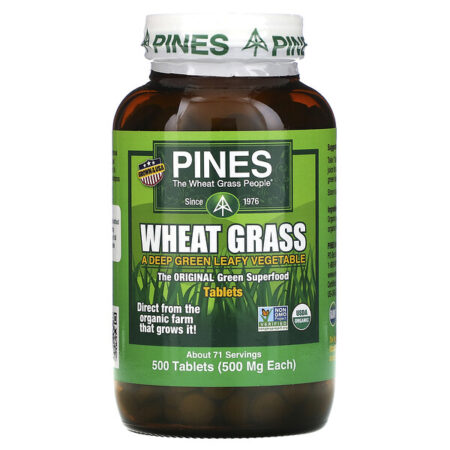 Pines International, Wheat Grass, 500 mg, 500 Tablets