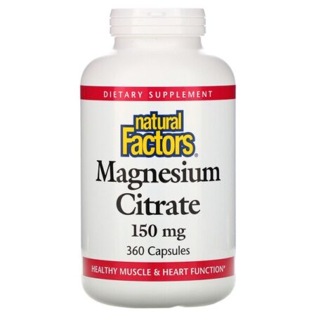 Natural Factors, Citrato de Magnésio, 150 mg, 360 Cápsulas