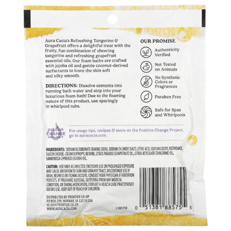 Aura Cacia, Banho de Espuma de Aromaterapia, Tangerina Refrescante & Toranja, 2.5 oz (70,9 g) - Image 2