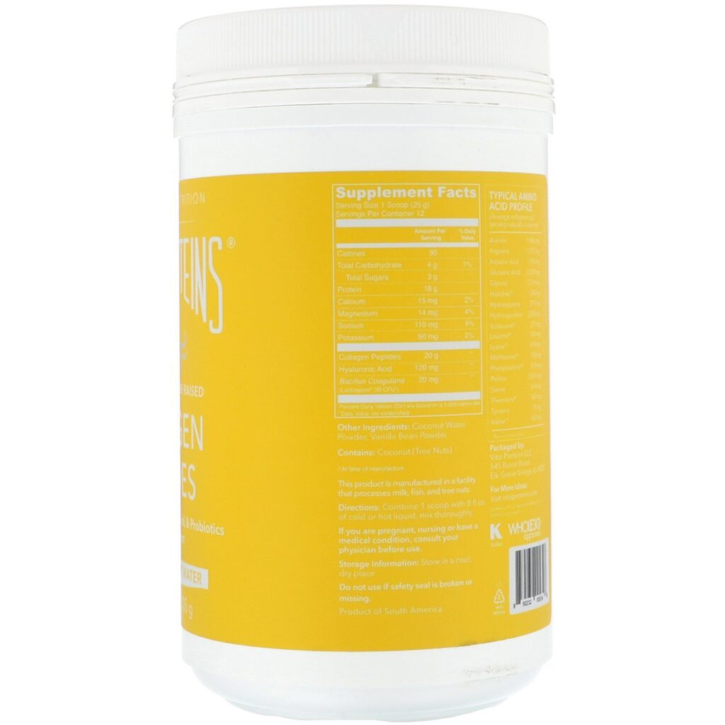 Vital Proteins, Peptídeos de Colágeno, Baunilha e Água de Coco, 305 g - Imagem 2