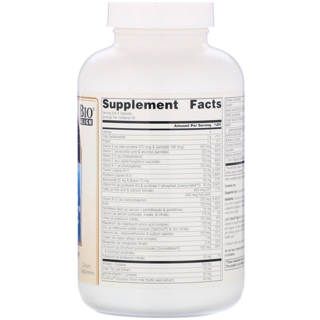 Source Naturals, Life Force Multiple, Sem Ferro, 180 Cápsulas - Imagem 2