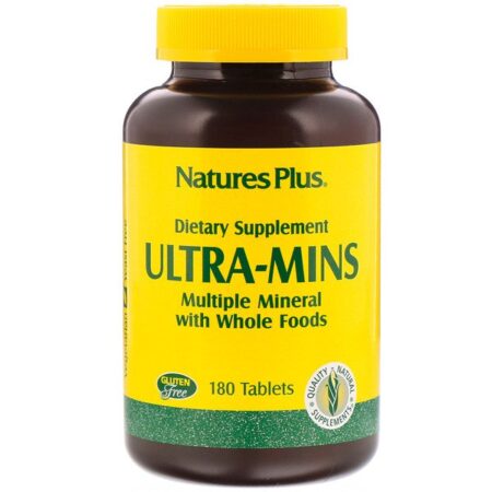 Nature's Plus, Ultra-Mins, vários minerais com alimentos integrais, 180 comprimidos