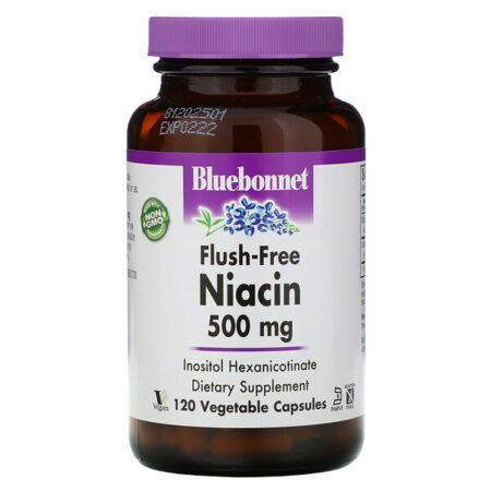 Bluebonnet Nutrition, Flush-Free Niacin, 500 mg, 120 Vegetable Capsules