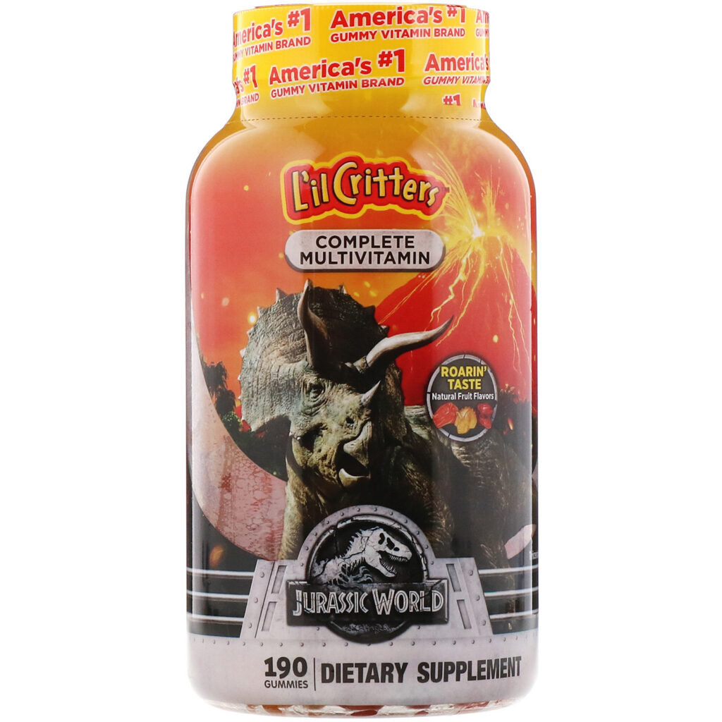 L'il Critters, Complete Multivitamin Gummies, Jurassic World, Natural Fruit Flavors, 190 Gummies - Imagem 4