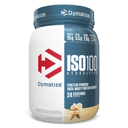 Dymatize Nutrition, ISO 100 Hidrolisado, Isolado de Proteína Whey 100%, Baunilha Gourmet, 725 g (1,6 lbs)