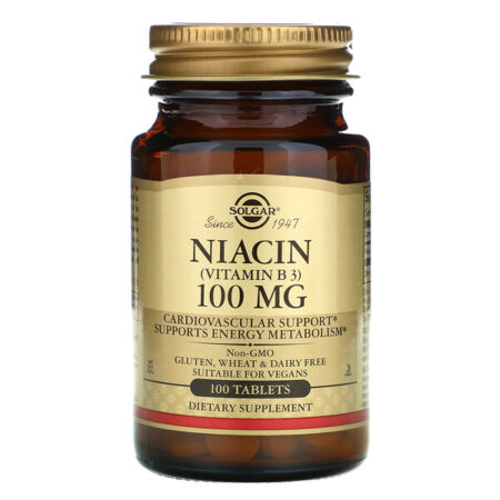 Solgar, Niacina (Vitamina B3), 100 mg, 100 Comprimidos