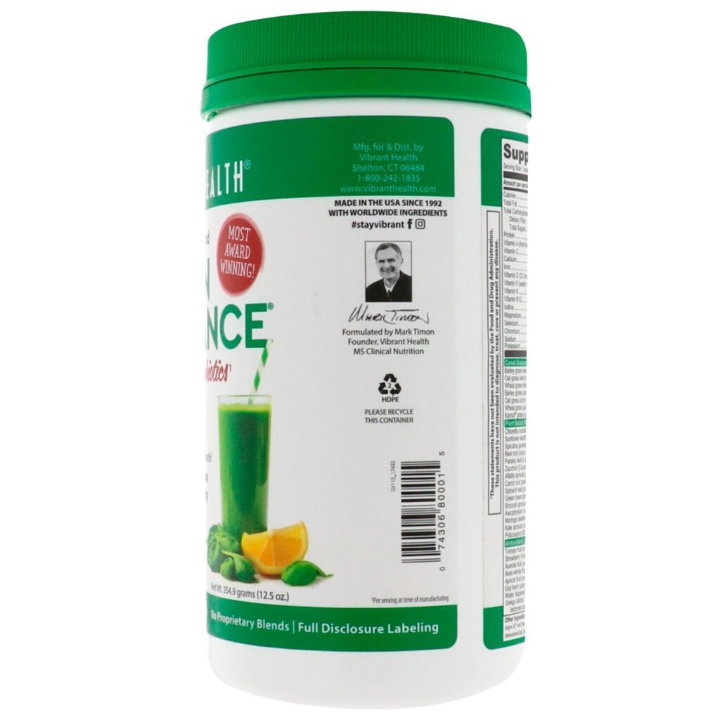 Vibrant Health, Green Vibrance +25 Billion Probiotics, Version 16.0, 12.5 oz (354.9 g) - Imagem 3