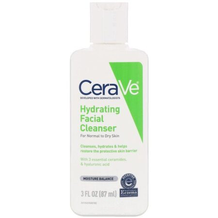 CeraVe, Loção de Limpeza Facial Hidratante, Pele Normal à Seca, 87 ml (3 fl oz)