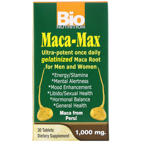Bio Nutrition, Maca Máxima, 1.000 mg, 30 comprimidos