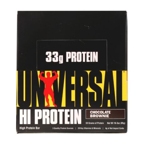 Universal Nutrition, HI Protein Bar, Chocolate Brownie, 16 Bars, 3 oz (85 g) Each - Image 2