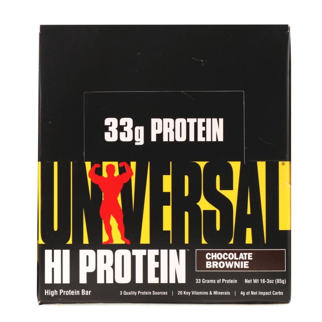 Universal Nutrition, HI Protein Bar, Chocolate Brownie, 16 Bars, 3 oz (85 g) Each - Imagem 2