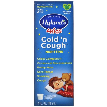 Hyland's, 4 Kids, Cold 'n Cough Nighttime, Ages 2-12, 4 fl oz (118 ml) - Image 2