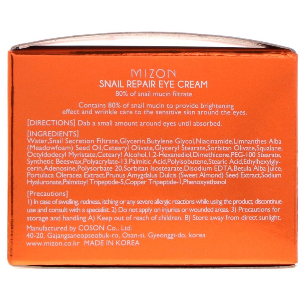 Mizon, Creme de Caracol para os Olhos, 0,84 oz (25 ml) - Imagem 3