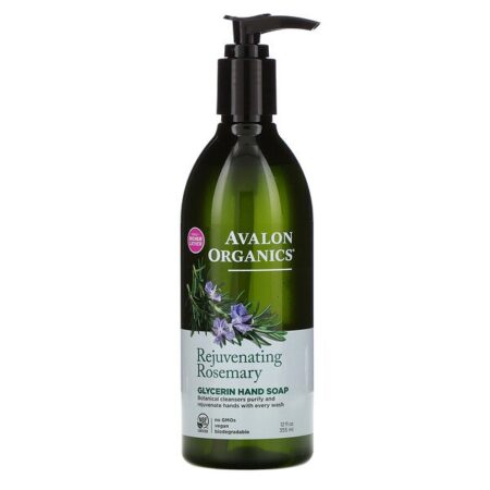 Avalon Organics, Glycerin Hand Soap, Rejuvenating Rosemary, 12 fl oz (355 ml)