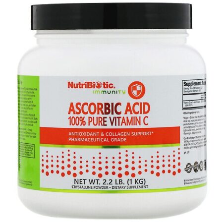 NutriBiotic, Ácido Ascórbico, 100% de Vitamina C Pura, Pó Cristalino, 2,2 kg (1 kg)